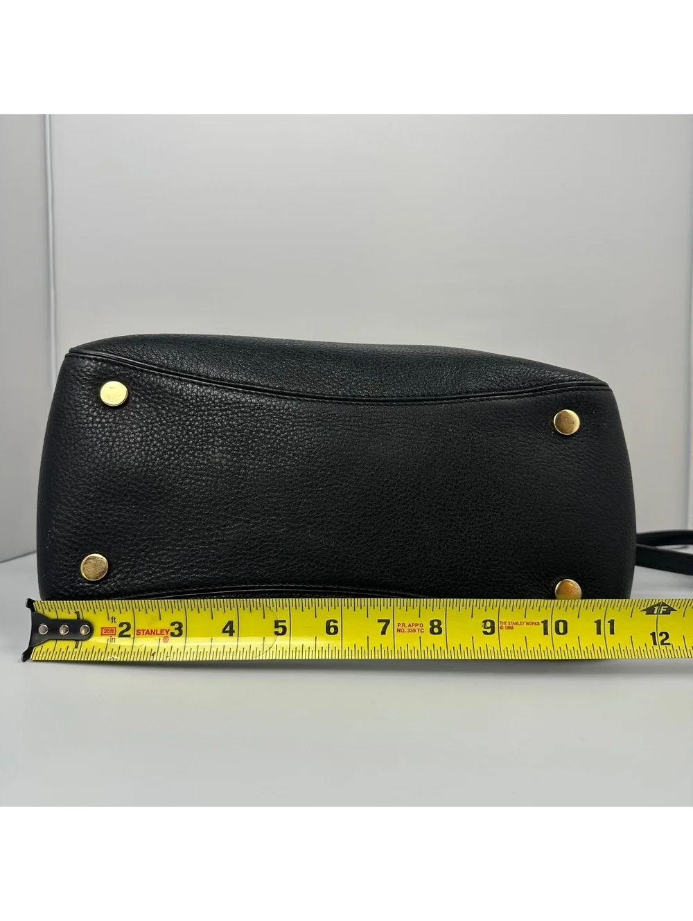 Michael Kors Black Leather Anabelle Large Satchel Handbag with Gold Hardware